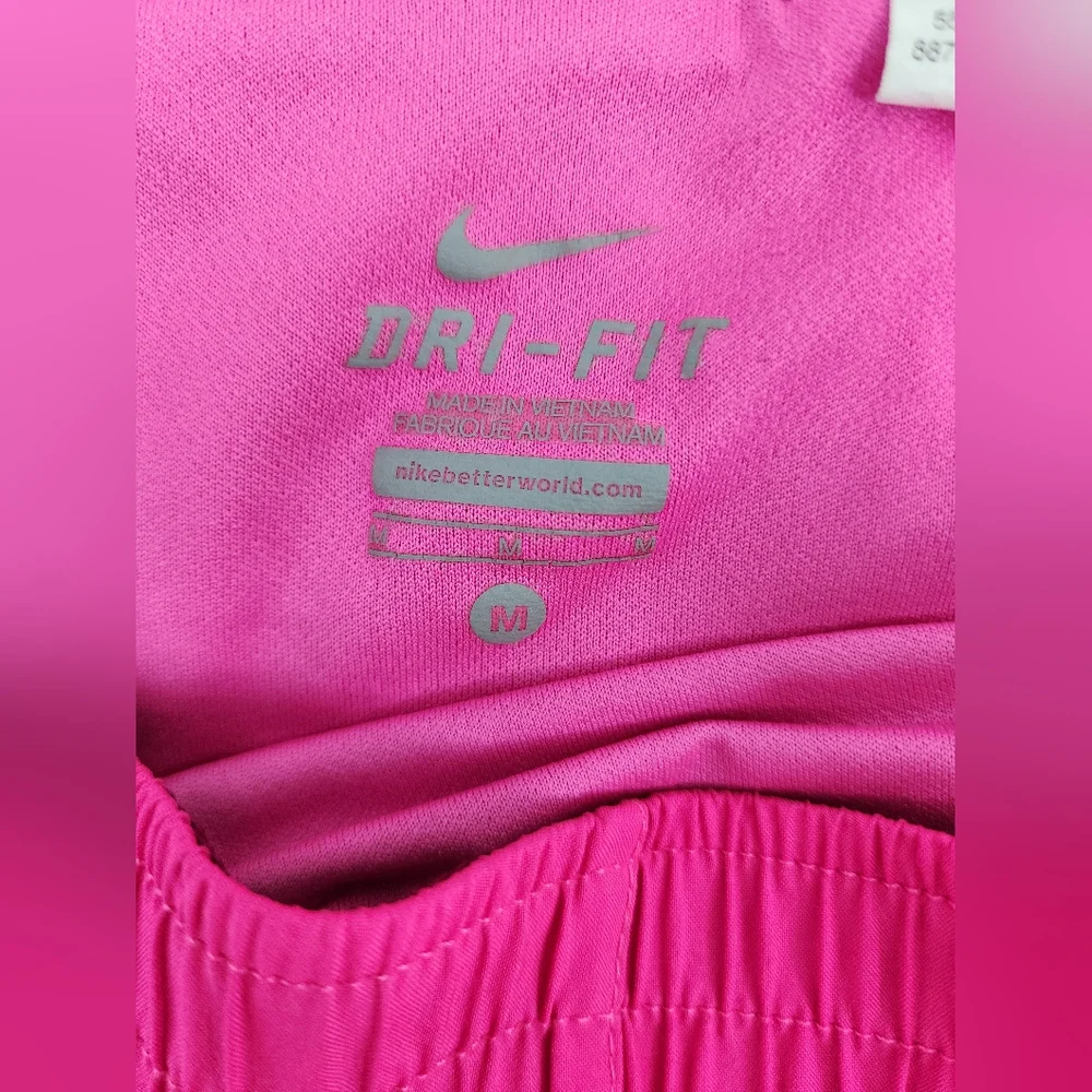 Nike Dri-fit Pink Running Shorts Women's Medium Pink Activewear Lined Shorts - Picture 4 of 7